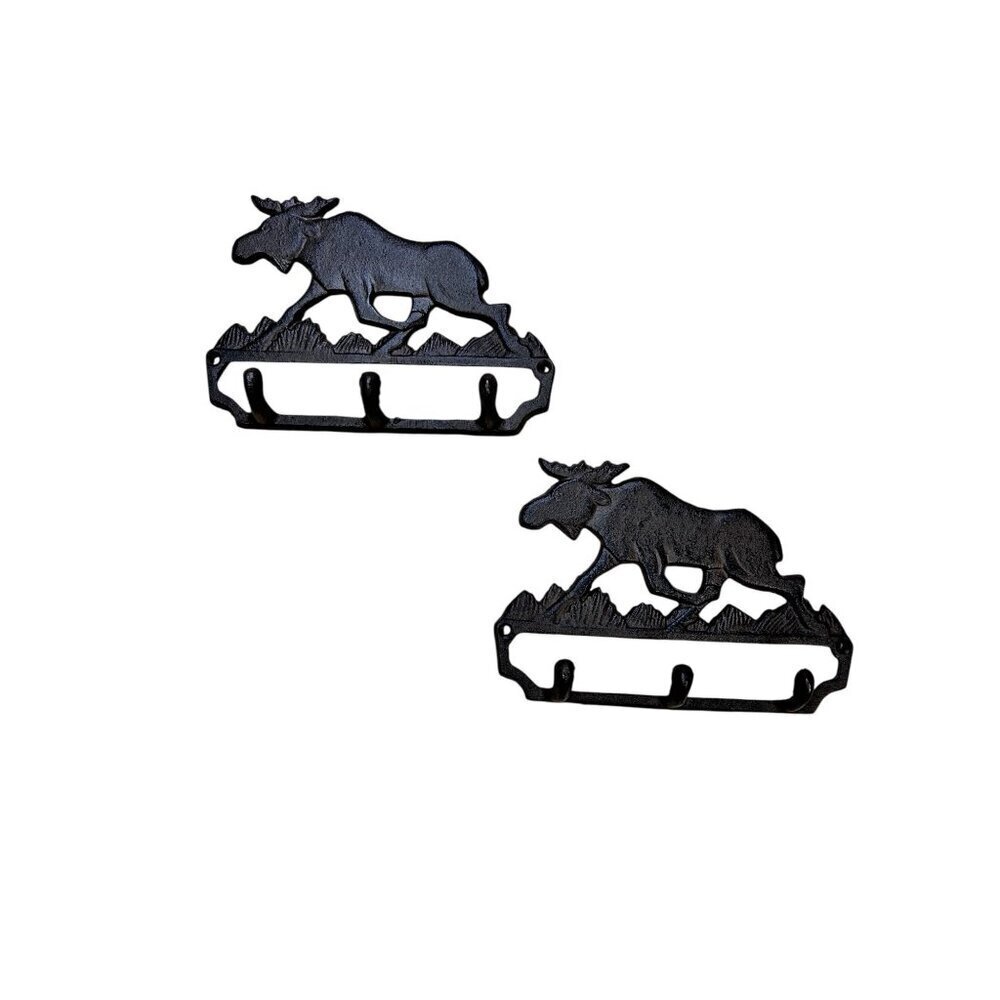 Moose Cast Iron Hook Wall Decoration Western Southwest Brown Rugged